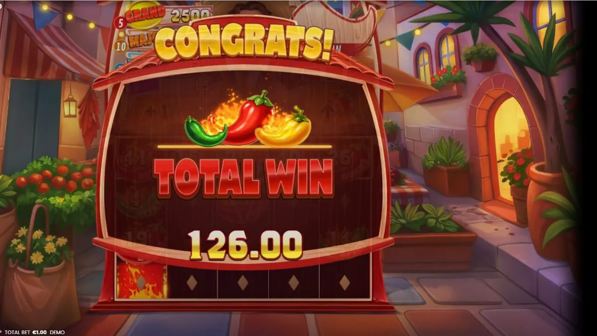Tampilan visual slot 3 Blazing Chilis dengan tema fiesta Meksiko yang meriah