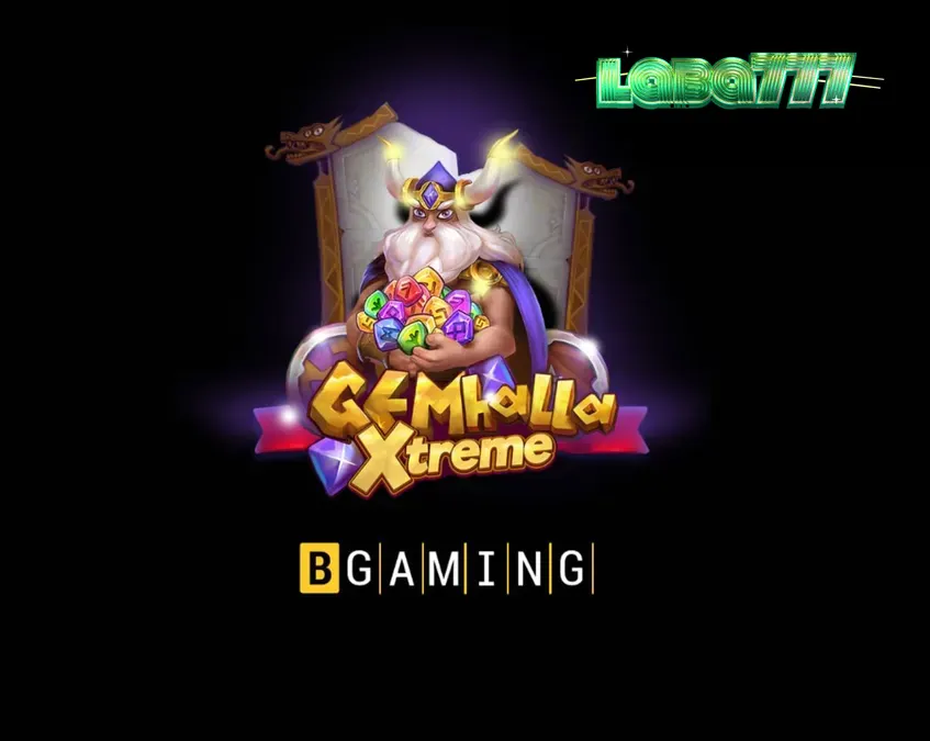 Thor berdiri dengan Mjolnir di latar belakang hutan ajaib dalam permainan slot Gemhalla Xtreme.